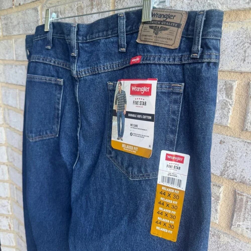 Wrangler Relaxed Fit 100% Cotton Blue Denim Jeans Women's Size 44 X 30